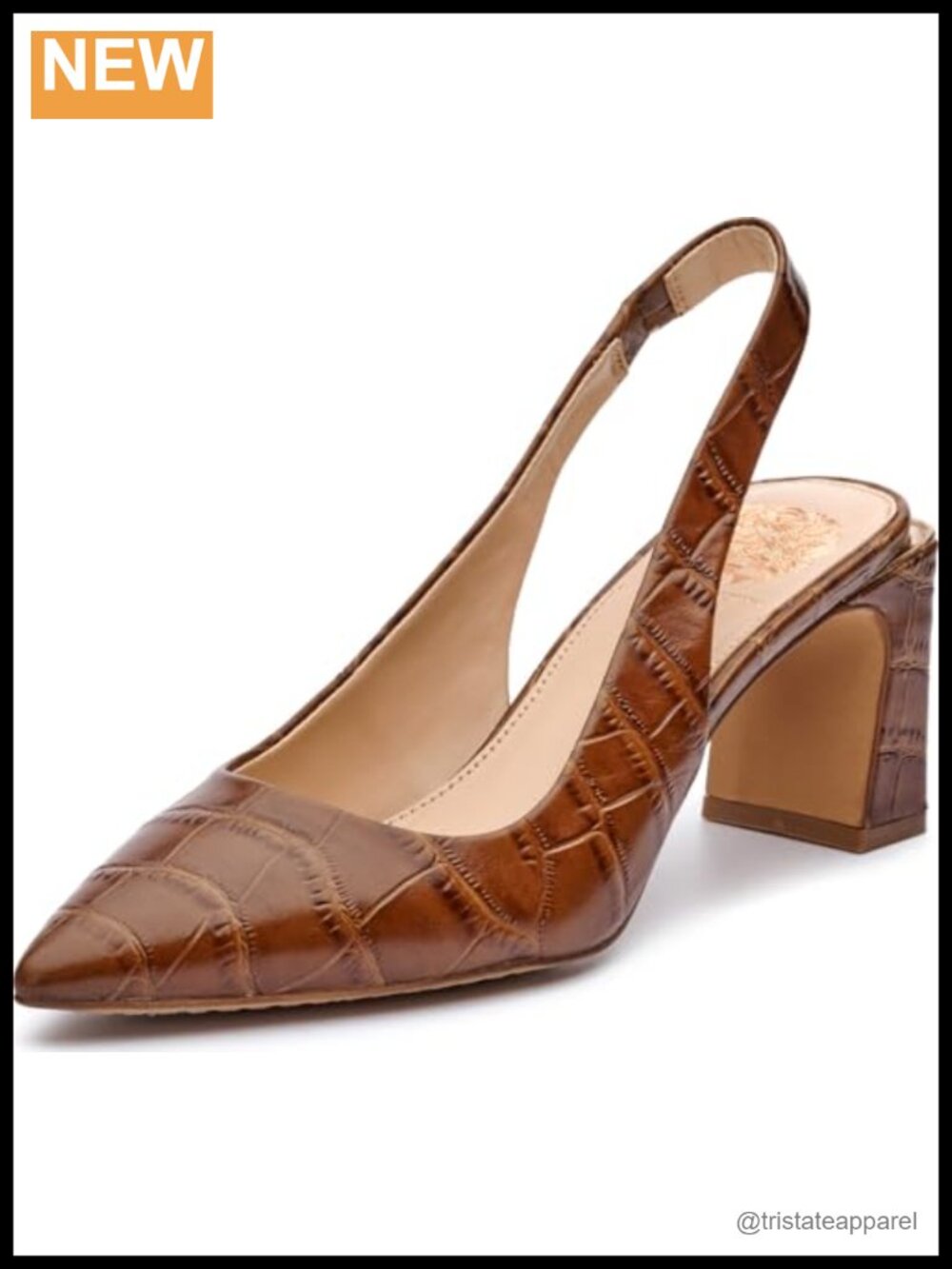 Slingback Pump Pointed Toe Block Heel Padded Comfort